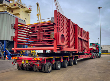 80 tonne boiler sections road freight move