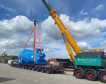 Transportation of 110-ton steam turbine from the Netherlands to the UK